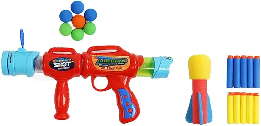 Автомат помповый, 10 патронов, 6 шариков, мишень (в ассортименте)