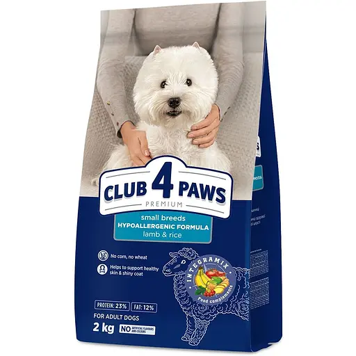 Сухий корм для собак малих порід Club 4 Paws Premium, ягня та рис 2 кг (B4540911)