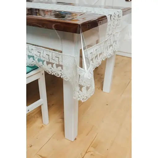 Силиконовая скатерть с молочным Версаче 270х200 см