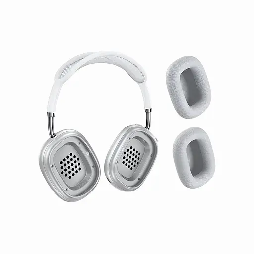 Bluetooth гарнитура Hoco W65 с шумопоглощением, микрофоном, AUX и беспроводным соединением, серебро - фото 4
