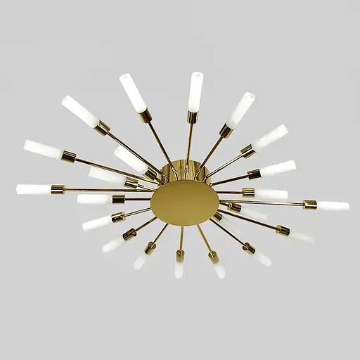 Потолочная золотая люстра в форме солнечной вспышки на 22 плафона G4 Ø 90х70 см | Line F | Ст. 1279/22 GD - фото 4