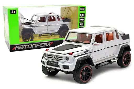 Машина металева 7579 АВТОПРОМ, 1:24 Mercedes-Benz, світло, звук, відкр.двері, в коробці (6900001197003) Білий - фото 1