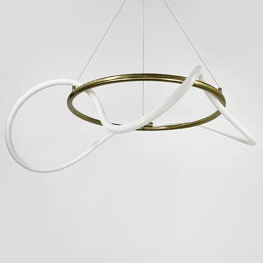 Латунная кольцевая люстра с гибкой LED лентой Ø95 см (кольцо 60 см) | Ст. JU 22N-600 AB | Line F - фото 4