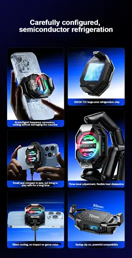 Кулер з екраном активне охолодження для телефону / планшета Memo DL20 шириною до 90,5 мм Black (18508) - фото 3