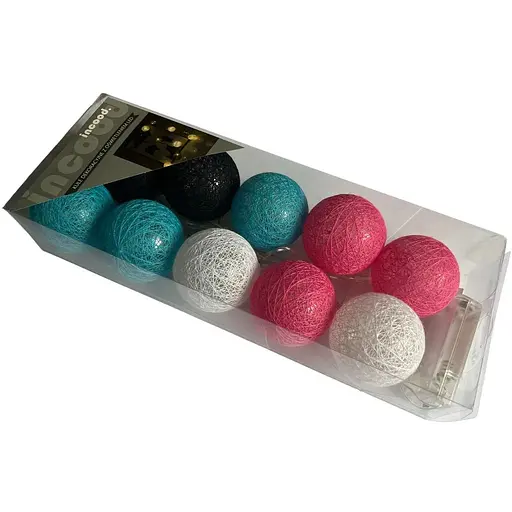 Гирлянда тайская Cotton Balls 10 led, длина 180см на батарейках АА
