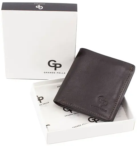 Мужской кожаный кошелек Grande Pelle 11.5х11.5х3 см acs0024456 - фото 7