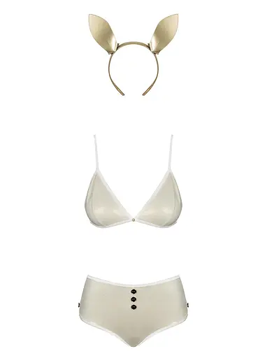 Еротичний костюм Obsessive Neo Goldes L/XL білий - фото 5