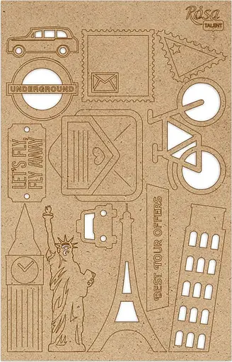 Чіпборд для скрапбукінгу „Make your journey“ 3 ДВП 12,8х20см Rosa Talent - фото 1