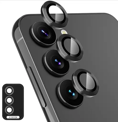 Защитное стекло на камеру DK Lens Metal Ring Eagle Eye для Samsung Galaxy A14 A145/A146 015722 black - фото 4