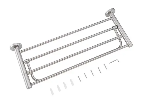 Полка Frap с полотенцедержателем F30124 1/10, Хром матовый - фото 4