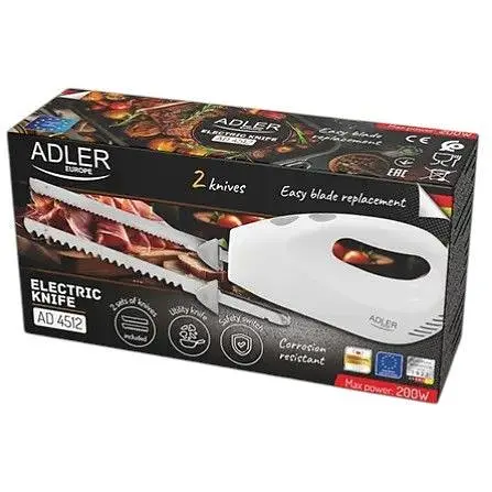 Электронож Adler AD 4512 с 2 комплектами ножей из нержавеющей стали - фото 7