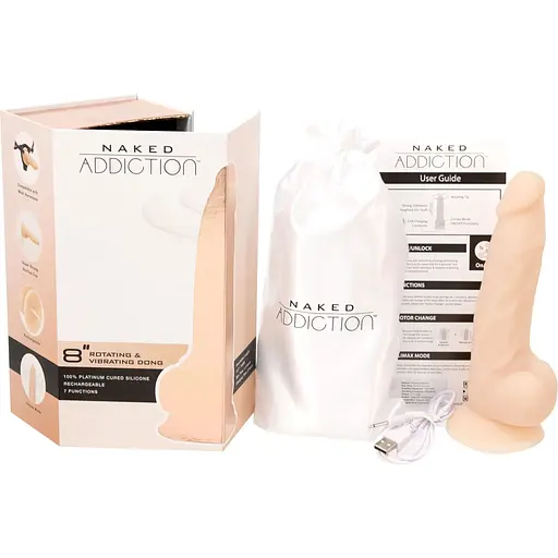 Фалоімітатор з вібрацією Addiction Naked James 8 Rotating & Vibrating Dong - фото 7