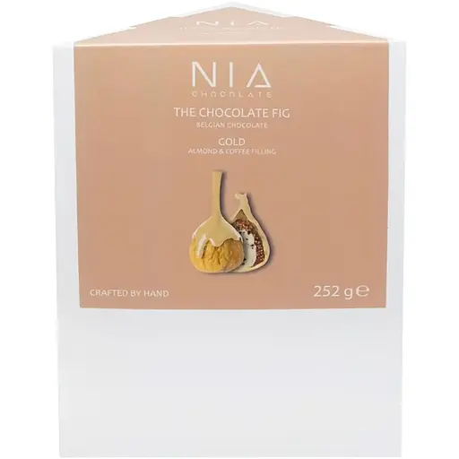 Конфеты Nia Chocolate Инжир сушеный в карамельном кувертюре с миндально-кофейной начинкой и ароматом бренди 252 г - фото 1