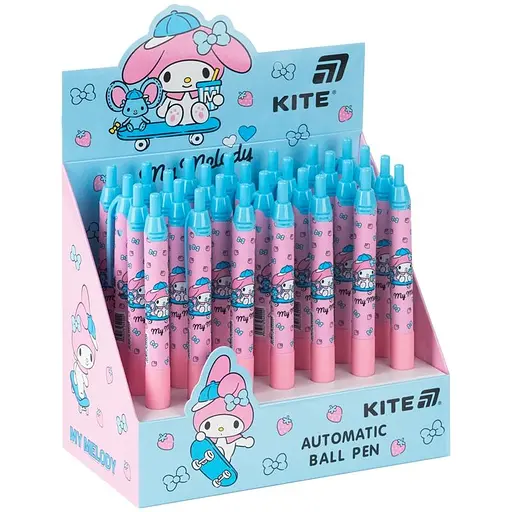 Набор ручек Kite шариковая автоматическая HK-2, синяя 28 шт. (HK26-039-2) - фото 1