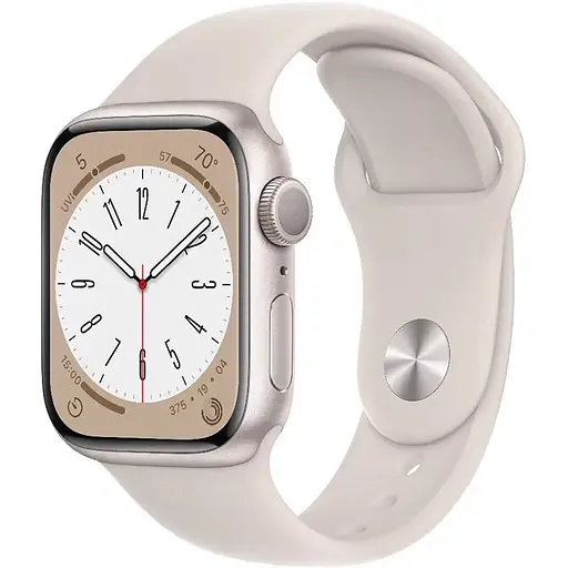 Смарт-часы Apple Watch Series 8 GPS 45 mm Starlight Aluminum Case with Starlight Sport Band (MNP23, MNUQ3)