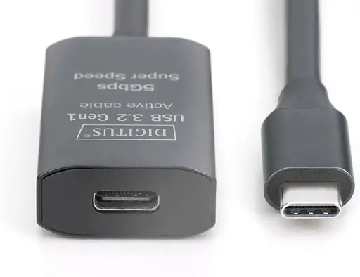 Digitus Подовжувач USB 3.2 Gen1 Active Cable 5G, C/M-C/F, 5м, чорний - фото 2