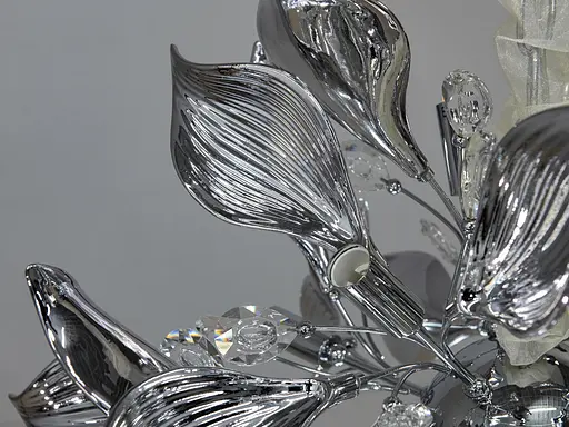 Високоякісна підвісна люстра з керамічними елементами, 12 ламп, хром - фото 4