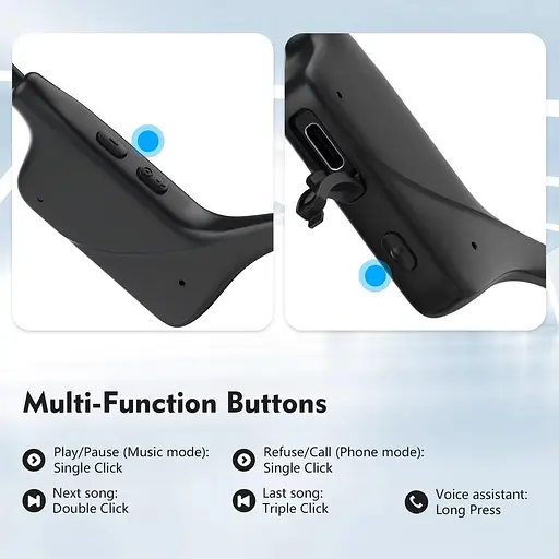 Беспроводные костные наушники Paramita DG06 спортивные с влагозащитой 8 Гб красный - фото 4