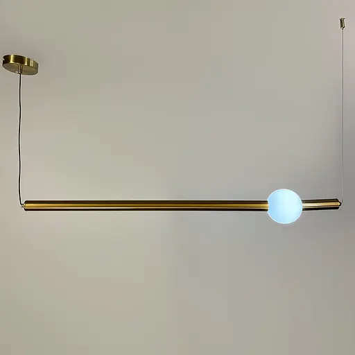 Светильник в горизонтальной форме 90 см с белым led шариком | Line F | Арт. YG518B/900 HL AB - фото 4