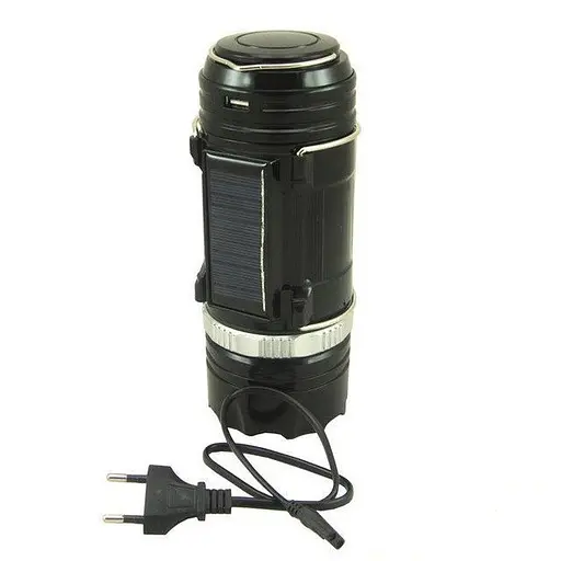 Кемпинговый фонарь лампа аккумуляторная с солнечной батереей  8 LED с рассеивателем MHZ SB-9699 1600 Черный - фото 5