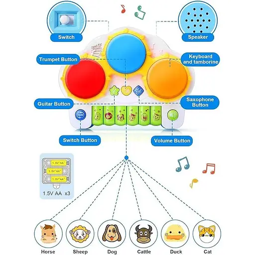 Музыкальная клавиатура KingsDragon Baby - фото 3