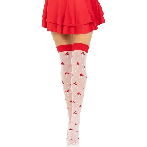 Панчохи Leg Avenue Polka Dot Mushroom Thigh Highs One Size - фото 5