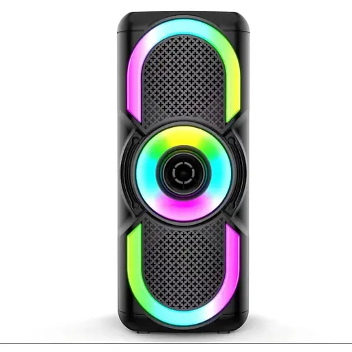 Портативная Bluetooth колонка E-4203 стереозвук караоке FM-радио LED-подсветка  AUX до 4 часов автономной работы 16 Вт Черный - фото 1