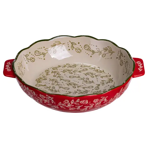 Форма для запекания Vintage Ø25 (см) круглая форма для выпекания в духовке с ручками Красный Yiwu HM04-07 - фото 4