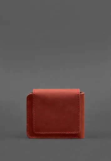 Женское кожаное портмоне 4.2 на коралловой кнопке Crazy Horse - фото 5