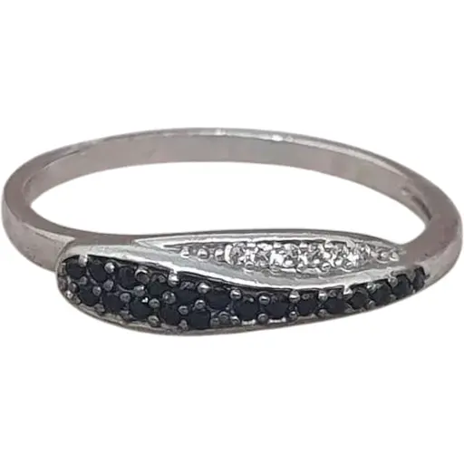 Серебряное кольцо Агни Змейка в камнях с фианитами. 1889/9Р-CZ 17,5