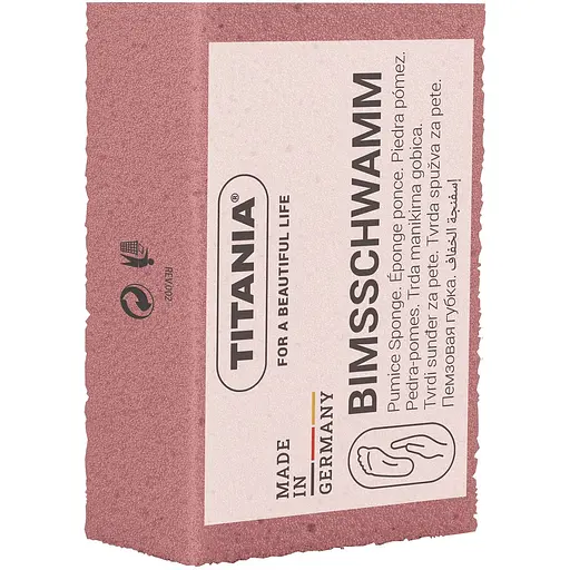 Пемза педикюрна маленька Titania 6х3.5х2.5 см блідо-рожева (3000/1 розов)