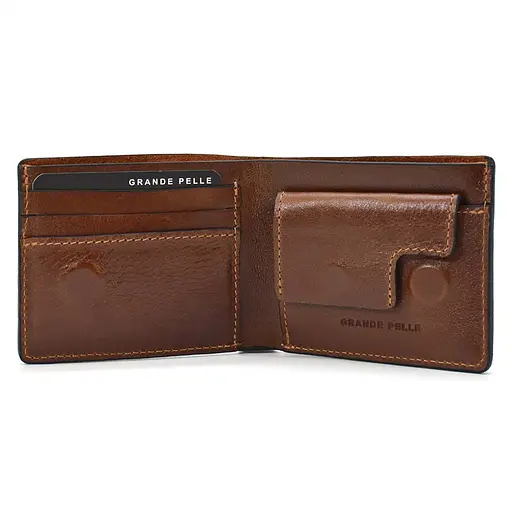 Мужской кожаный кошелек Grande Pelle 11х9 см acs0029268 - фото 2