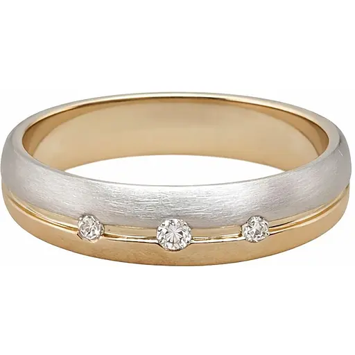 Золотое обручальное кольцо с бриллиантами. 8410424 17 - фото 1