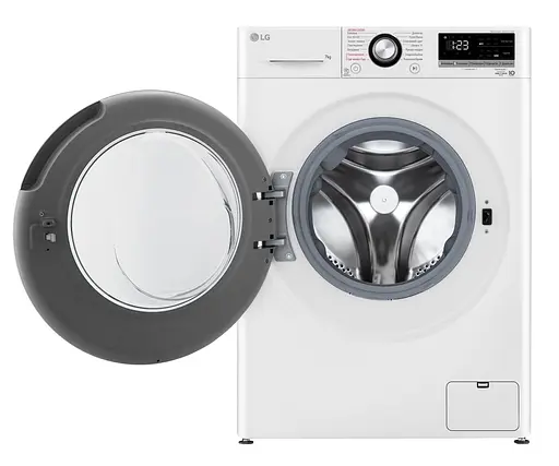 Стиральная машина LG фронтальная 7 кг 1200 A+++ 48 см дисплей пара инвертор белый - фото 3