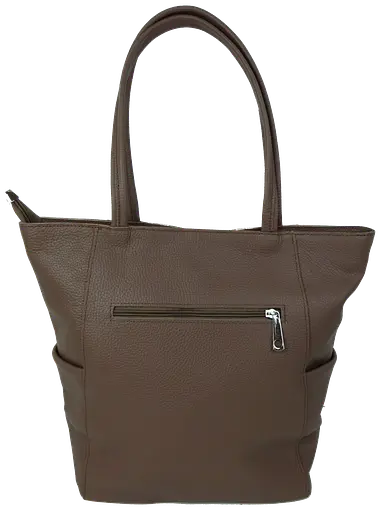 Женская кожаная сумка на двух ручках Borsacomoda коричневая sum0028734 - фото 5