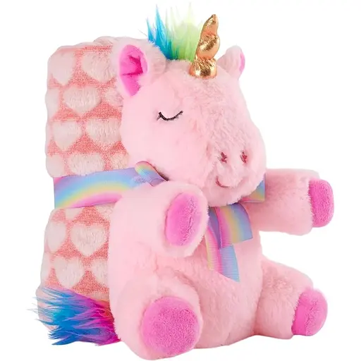 Плед Perletti Toys Lily Unicorn с мягкой игрушкой 120x80 см розовый (P13069)