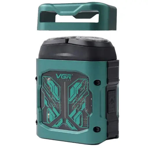 Электробритва аккумуляторная VGR V-344 Роторная 8000 RPM Влагозащита IPX6 Фиолетовая Зеленая - фото 2