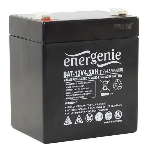 Аккумуляторная батарея EnerGenie 12V 4.5 Агод AGM T2, 100x89x70 мм (BAT-12V4.5AH)