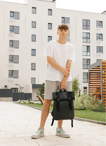 Мужской рюкзак Sambag RollTop LSHm черный 43 х 31 х 14 см (24211001m) - фото 8