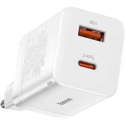 Сетевое зарядное устройство для Baseus Super Si Pro Quick Charger C+U 30W EU белый CCSUPP-E02 - фото 1