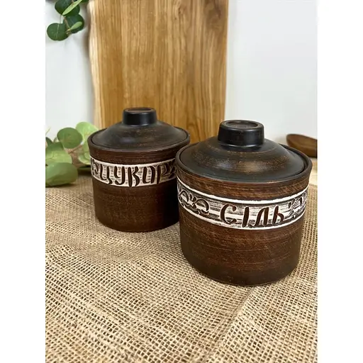 Набір банок для спецій 0.7 літра керамічний (глиняний)  - фото 2