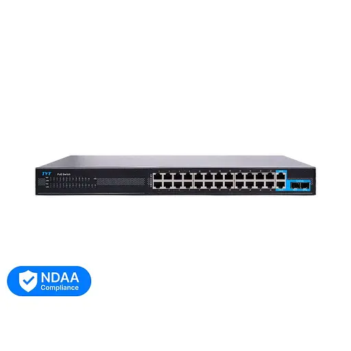 PoE-коммутатор 28-портовый TVT TD-B2224S1-PGA с 24 портами PoE (77-00382)