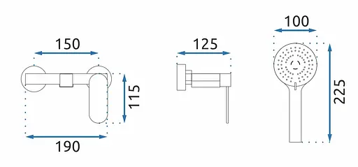 Смеситель для душа Rea Berg настенный хром REA-B2037 Хром - фото 6