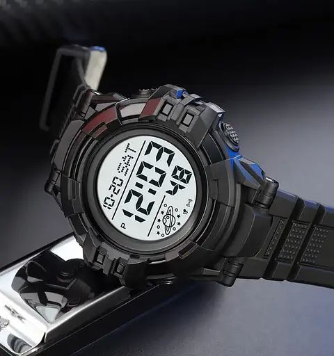 Чоловічий спортивний годинник Skmei 2003 (Чорний з білим) - фото 7