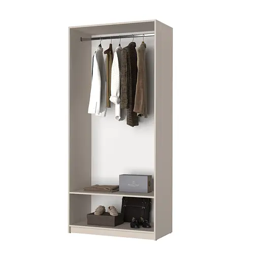 Шкаф 2-дверный MebelStar Оскар Gloss BL-B, стандарт 100x52x220 см Антрацит/Антрацит (MBS-5145) - фото 4