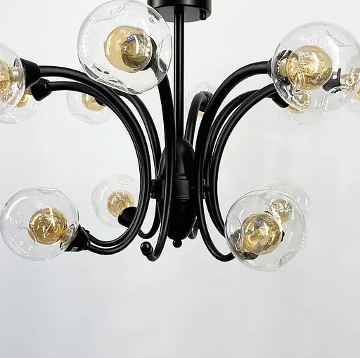 Дизайнерська підвісна люстра із подвійним плафоном Line.F Кількість ламп 9 - фото 7