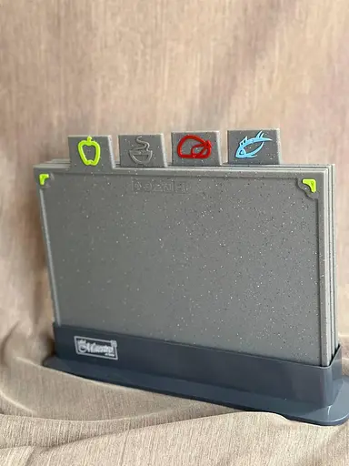 Набір обробних дощок Maestro MR-1787G пластиковий на підставці 4 шт. Сірий - фото 5