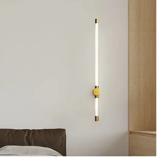 Лінійний настінний латунний світильник Line F Pipeline 100 см Арт. WB4/1000 AB - фото 4