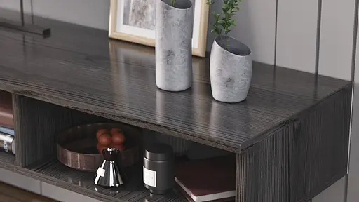 Тумба под ТВ Невада Ferrum-decor 45x100x38 Черный металл ДСП Сосна Кембра 16 мм (FRD-106720) - фото 2