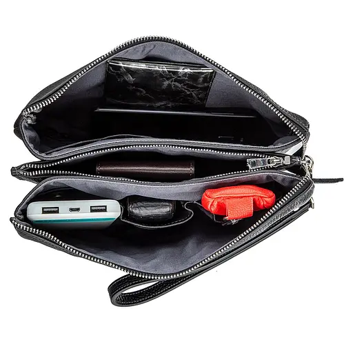 Чоловіча шкіряна барсетка GRANDE PELLE 25,5х16х4 см acs0016115 - фото 4